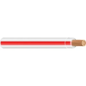 Clearance 12 THHN/THWN-2 Stranded Copper, White/Red, Cut to Length
