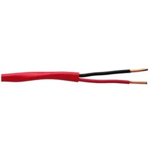 Fire Alarm Cable, FPLP, 18/2, Plenum, Unshielded, Red, 1000' Final Sale