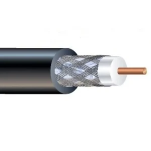 Best Price Coax Cable, RG6 Quad-Shield, Copper, Black, 300V, 1000' Box