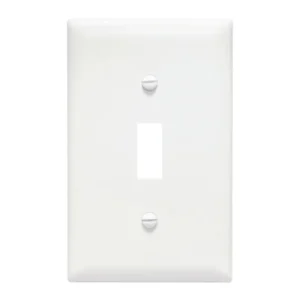 Markdown Toggle Switch Wallplate, 1-Gang, Nylon, White