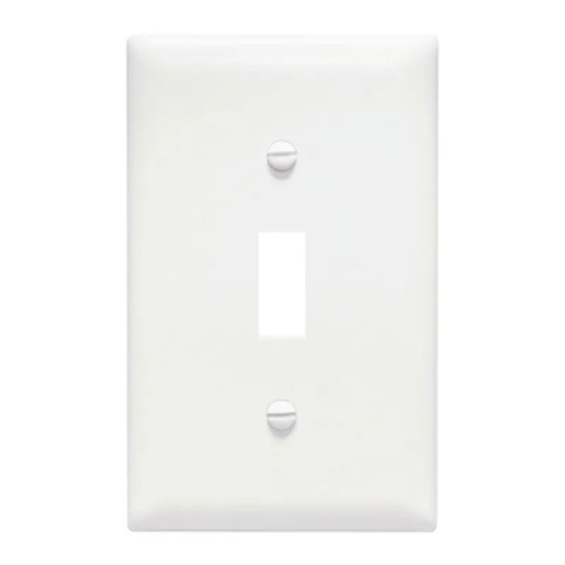 Markdown Toggle Switch Wallplate, 1-Gang, Nylon, White