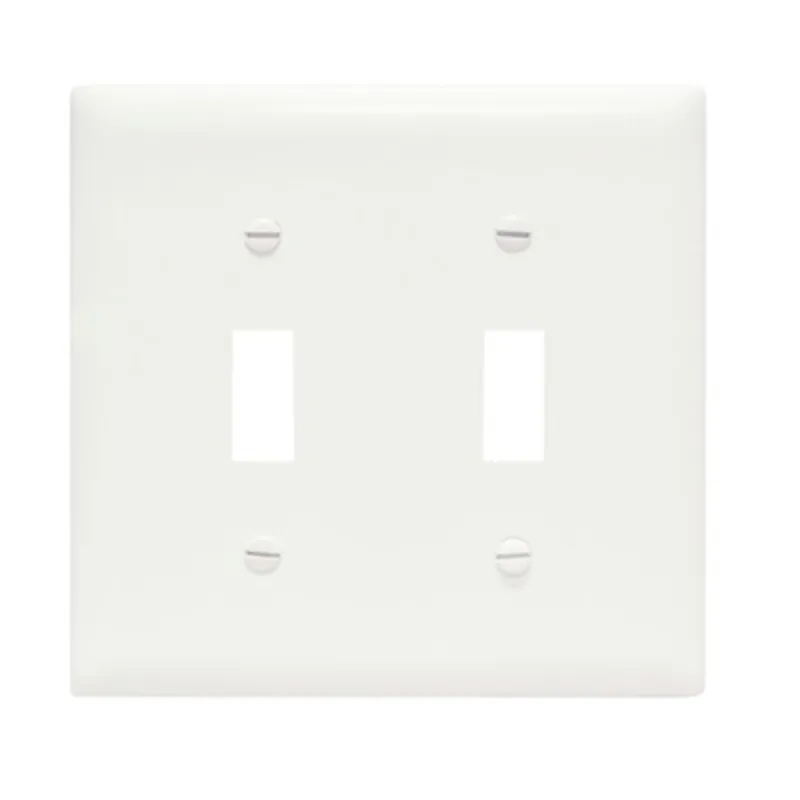 Hot Picks Toggle Switch Wallplate, 2-Gang, Nylon, White