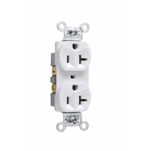 20A Commercial Grade Duplex Receptacle, 5-20R, White Budget