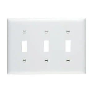 Get Yours Toggle Switch Wallplate, 3-Gang, Nylon, White