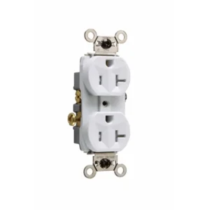 20A WR Commercial Grade Duplex Receptacle, 5-20R, White Viral