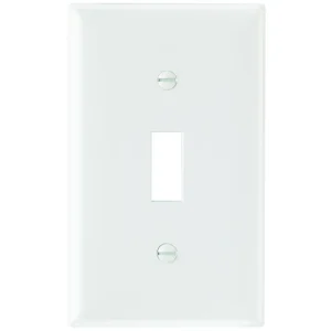 Professional Grade Toggle Switch Wallplate, 1-Gang, Thermoset, White